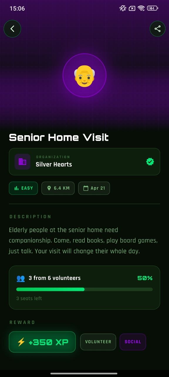 Jogos Santa Casa mission detail screen